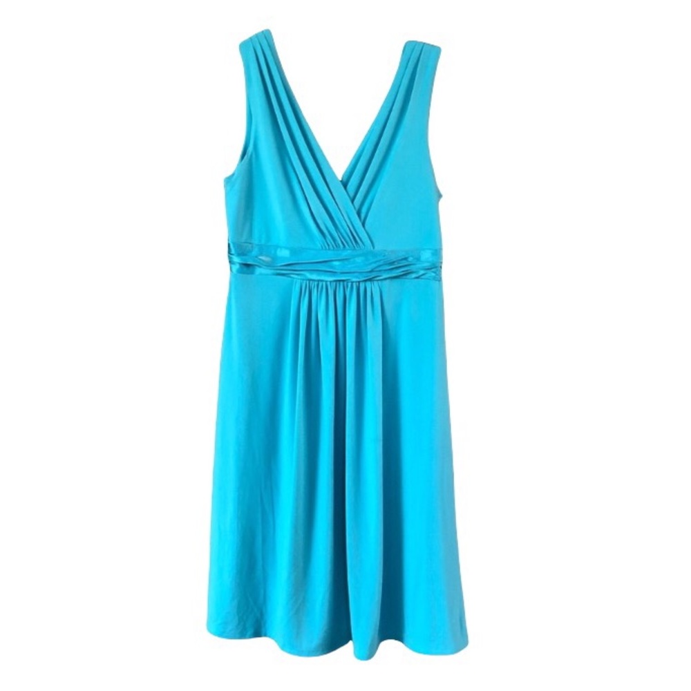 David's Bridal Baby Blue Sleeveless Surplice Neck Wedding Formal Tank Dress 6